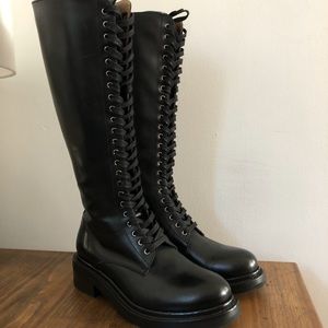 FRYE Alice Combat Lace Up Tall Boots